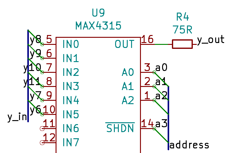 Closeup of MAX4315 address connections